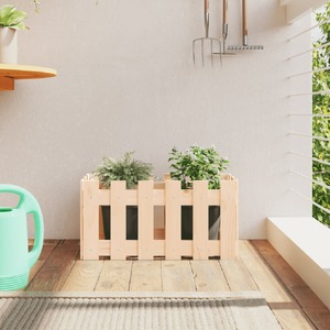 Garden Planter with Fence Design 60x30x30 cm Solid Wood Pine