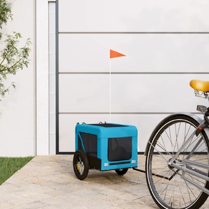 Pet Bike Trailer Blue and Black Oxford Fabric&Iron