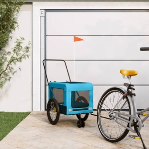 Pet Bike Trailer Blue and Black Oxford Fabric and Iron