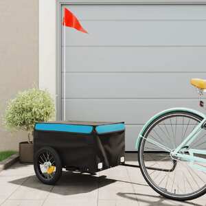 Bike Trailer Black and Blue 30 kg Iron