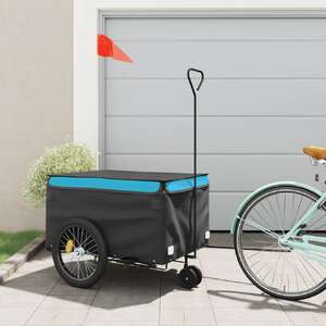 Bike Trailer Black and Blue 45 kg Iron