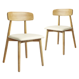  2x Dining Chairs Kitchen Chair Natural