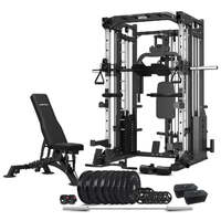 CORTEX SM-25 6-In-1 Power Rack with Smith & Cable Machine + BN-9 Bench + Ultimate Olympic Bumper Weight Plate & Barbell Package