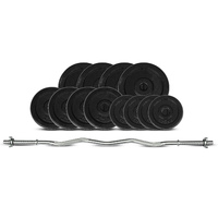 40kg Cast Iron Curl Bar Weight Set (Standard)