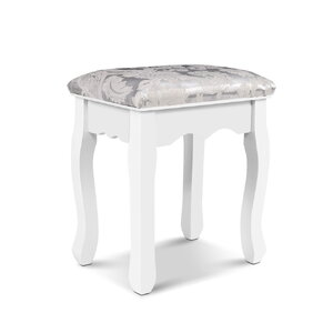 Dressing Table Stool Velvet White