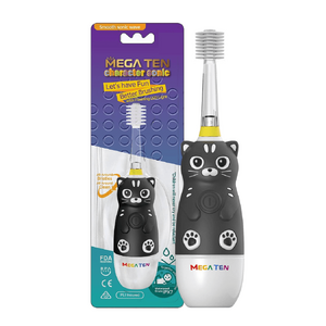  360-Degree Kids Electric Toothbrush with LED Light 4Yrs+ Black Cat