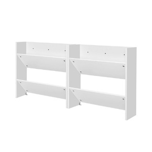 Shoe Rack 2-tier 12 Pairs Wall Mounted x2 - White