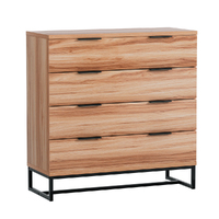 4 Chest of Drawers Cabinet Dresser Table Tallboy Storage Bedroom Rust Oak
