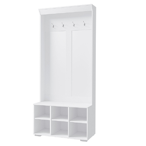 Shoe Cabinet Storage Rack Shoe Bench Hall Tree Coat Rack White 180CM