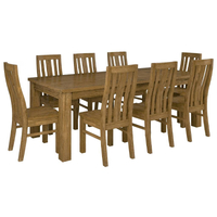 Birdsville Dining Set Table Chair Solid Mt Ash Wood Timber - Brown