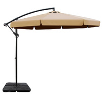 3M Umbrella with 50x50cm Base Outdoor Umbrellas Cantilever Patio Sun Beach UV