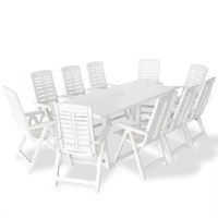 11 Piece Outdoor Dining Set Plastic