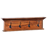 Wall Mounted Coat Rack Solid Teak Wood