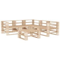 6 Piece Garden Lounge Set Pallets Wood