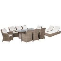 11 Piece Outdoor Dining Set Poly Rattan