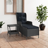 2 Piece Garden Lounge Set with Cushions Poly Rattan