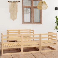 6 Piece Garden Lounge Set Solid Pinewood