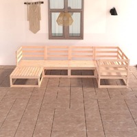 6 Piece Garden Lounge Set Solid Pinewood