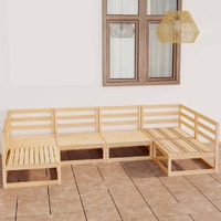 6 Piece Garden Lounge Set Solid Pinewood