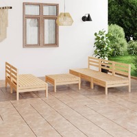 6 Piece Garden Lounge Set Solid Pinewood