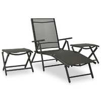 3 Piece Garden Lounge Set Textilene and Aluminium