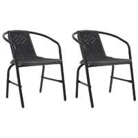 Garden Chairs Plastic Rattan and Steel 110 kg