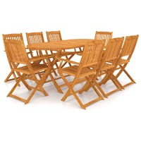 Folding Outdoor Dining Set Solid Acacia Wood