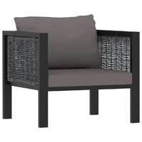 Sofa with Cushion Poly Rattan Anthracite