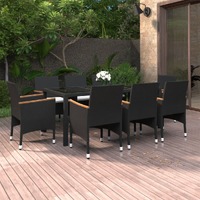 9 Piece Garden Dining Set Poly Rattan