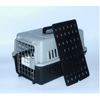 Small Dog Cat Crate Pet Airline Carrier Cage With Bowl and Tray