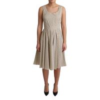 Sleeveless A-line Dress with Polka Dot Pattern Women