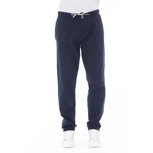 Drawstring Closure Chino Trousers with Side and Back Pockets