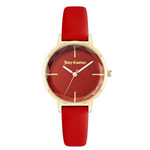 Gold Fashion Analog Quartz Womens Watch with Red Leatherette Strap One Size Women