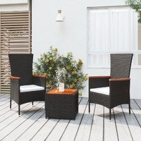 3 Piece Garden Lounge Set Poly Rattan