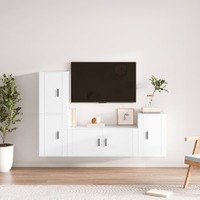 4 Piece TV Cabinet Set Engineered Wood