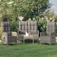 Garden Dining Set with Cushions Poly Rattan