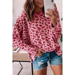 Azura Exchange Animal Print Stitching Long Sleeve Top