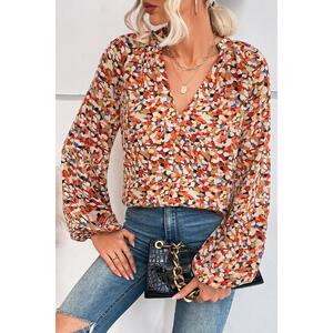 Azura Exchange Allover Print Bishop Sleeve Blouse