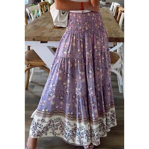 Azura Exchange Floral Print High Waist Maxi Skirt