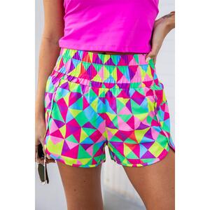 Azura Exchange Geometric High Waisted Athletic Shorts