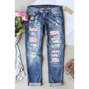 Azura Exchange Heart Patchwork Jeans