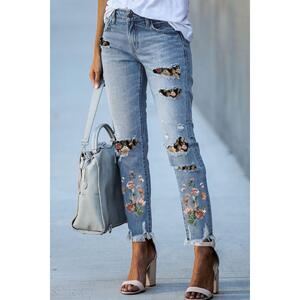 Azura Exchange Patch Ripped Skinny Jeans