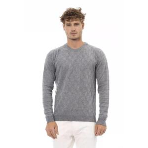 Alpha Studio Men's Gray Viscose Sweater