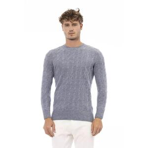 Alpha Studio Men's Light Blue Viscose Sweater