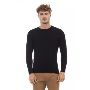 Alpha Studio Men's Black Viscose Sweater