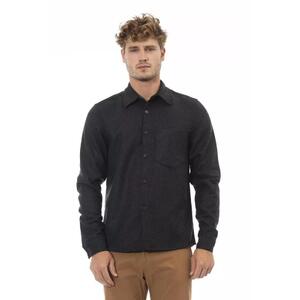 Alpha Studio Men's Gray Wool Shirt