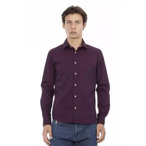 Baldinini Trend Men's Bordeaux Cotton Shirt