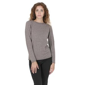 Crown of Edinburgh Cashmere Women's Cashmere Boatneck Sweater in Taupe