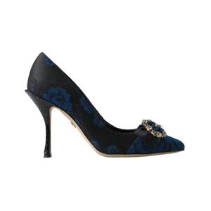 Dolce & Gabbana Women's Blue Floral Ayers Crystal Pumps Shoes