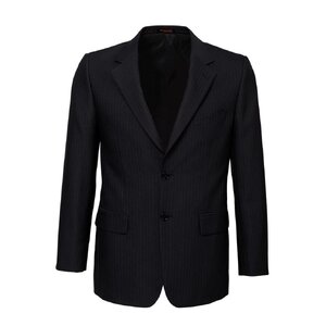 Mens Single Breasted 2 Button Suit Jacket Work Business - Pin Striped